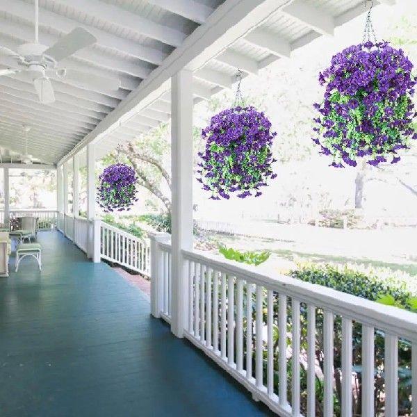 Durable Outdoor Faux Floral Decorations Uv-proof Hanging