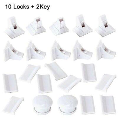 10+2 Magnetic Cabinet Locks Child Proof Cupboards Drawer