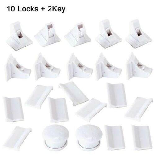 10+2 Magnetic Cabinet Locks Child Proof Cupboards Drawer