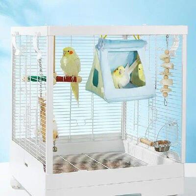 Bird Nest Parakeet Cage Cockatiel Toys Bird Hammock Four