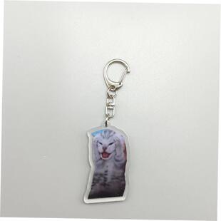 Rambling Goat Huh Cat Meme Keychain Confused Cat Memes Cat S