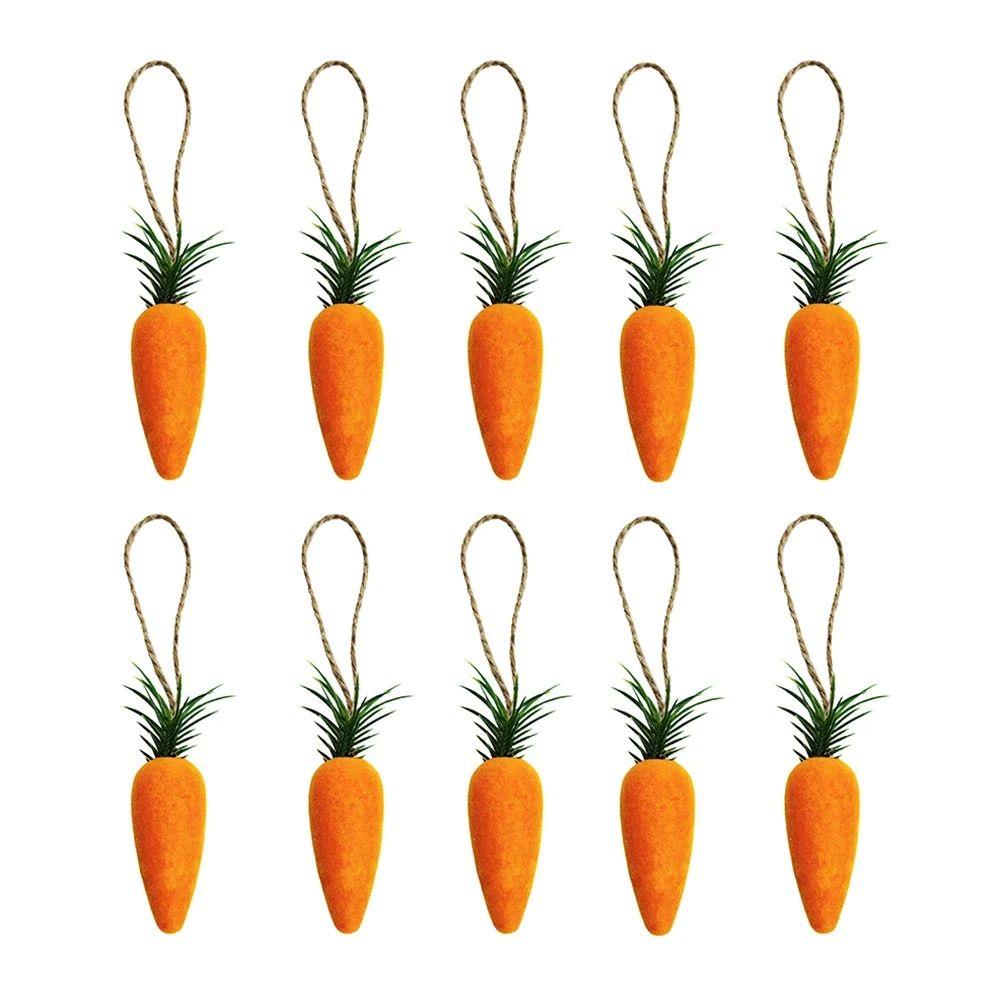 10Pcs Easter Artificial Carrots Decoration Carrot Pendant Ea