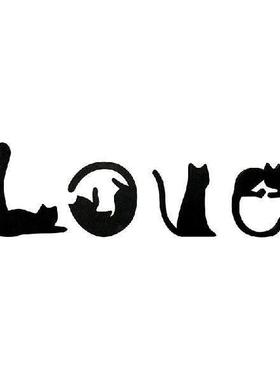 Black Cat Wall Decor, Love Themed Cat Wall Art For Living