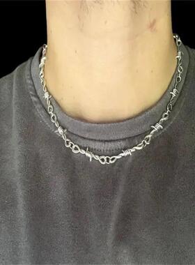 Y2K Barb Wire Choker Chain - Thornedpunk chain - Gothic y2k