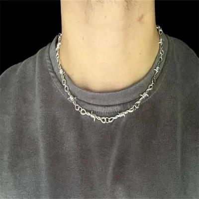 Y2K Barb Wire Choker Chain - Thornedpunk chain - Gothic y2k