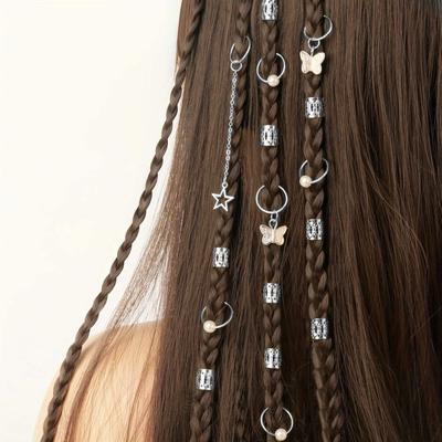 28Pc Hair Braids Cuffs Hair Charms Dreadlock Jewelry Braid J