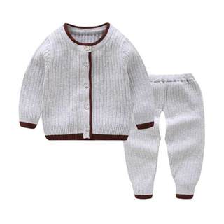 宝宝毛衣开衫套装男女婴儿衣服针织上衣新生儿春秋外套1岁3个月