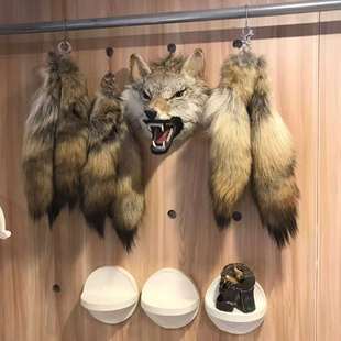 进口狼尾巴真毛挂饰真狼尾巴道具Cos道具DIY原料狼巴挂饰