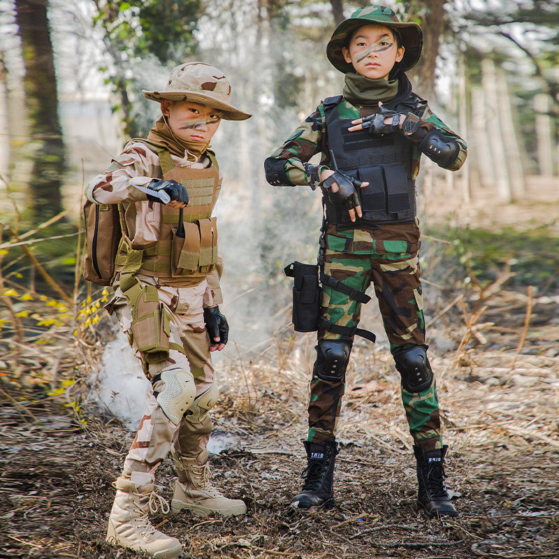 迷彩服儿童特种兵套装男女童作战春秋小学生户外拓展军训服演出服