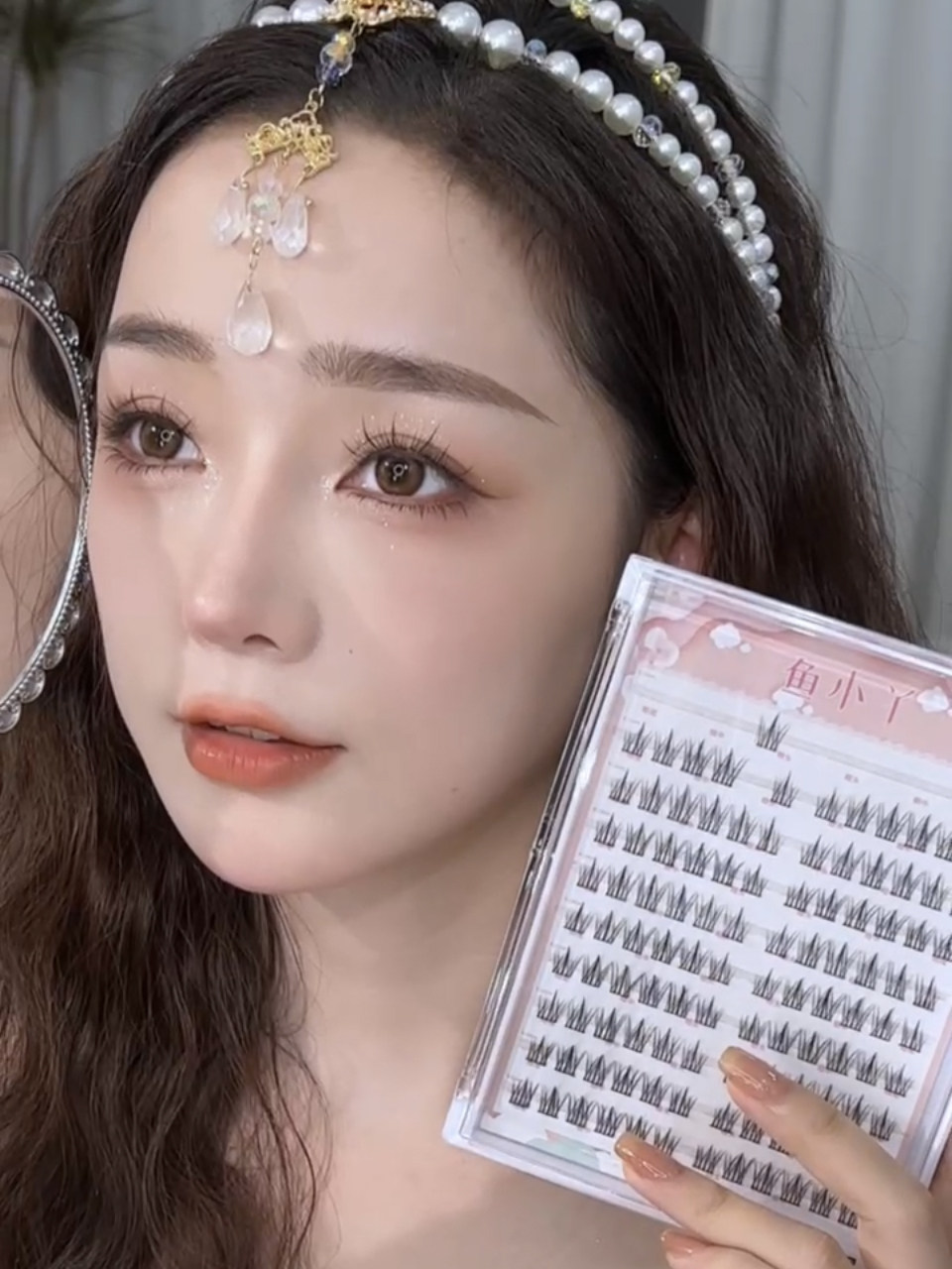 假睫毛太阳花自然懒人三部曲上睫毛书大容量分段式单簇透明细黑梗