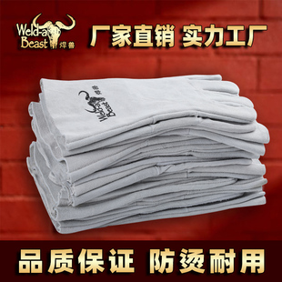 焊兽焊工手套做工细致防烫耐用手背整皮设计柔软舒适隔热手套批发