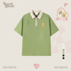 t恤女小众设计感情侣款 Guozii牛油果绿翻领polo衫 短袖 带领上衣夏