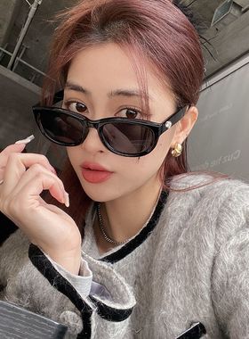 复古猫眼墨镜女防晒遮阳网红拍照凹造型个性欧美风眼镜辣妹太阳镜