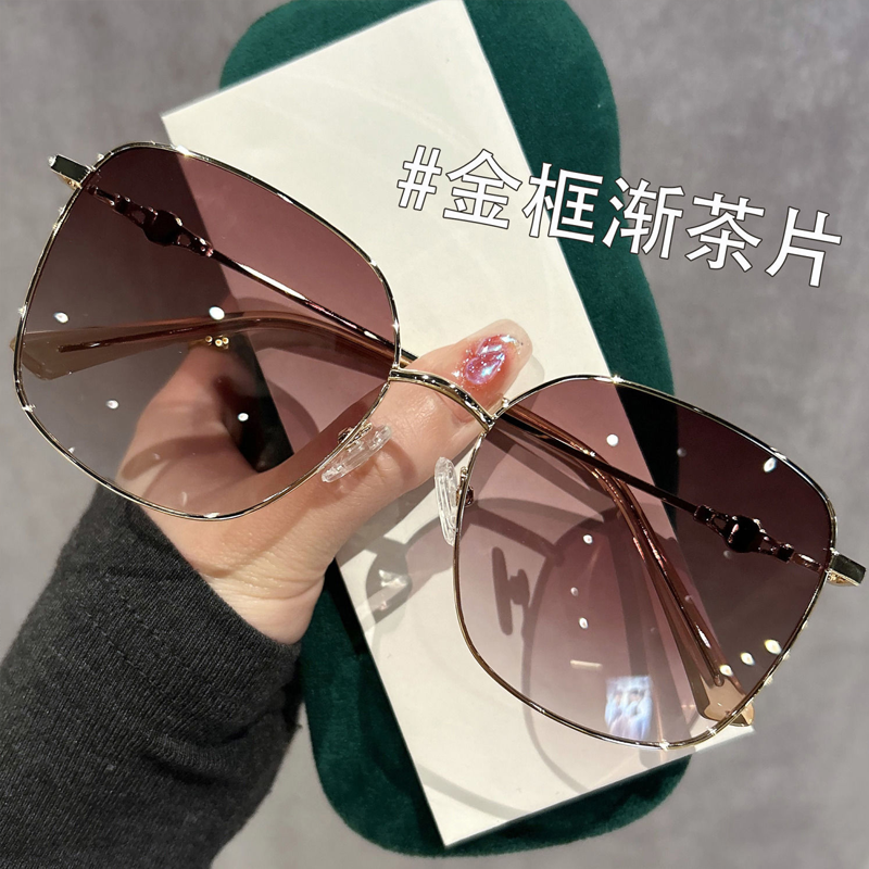 赞达墨镜渐变茶色大框显瘦