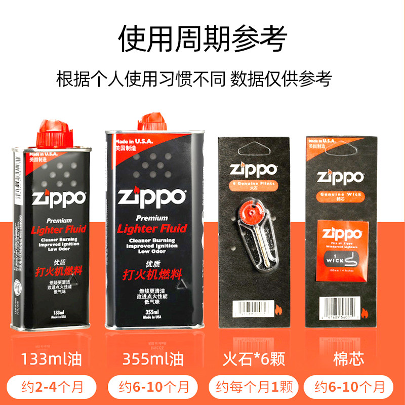 火机煤油配件芝宝原装火石棉芯线美国官方正品打火机油