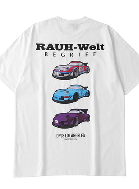 RWB-DPLS联名改装车993T恤日常百搭短袖创意白色男女宽松休闲圆领
