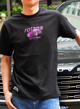 RWB-DPLS联名改装车T恤ROTANA紫色印花短袖黑色休闲日常宽松男女
