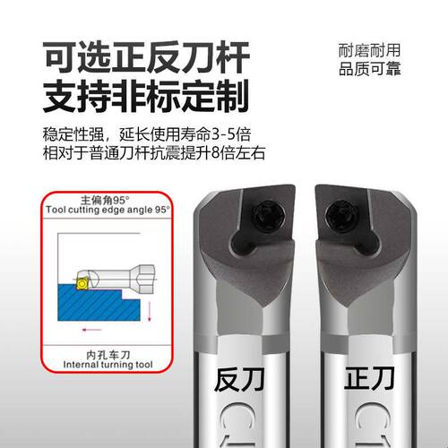 钨钢抗震内孔4mm镗刀CCGT03刀杆SCLCL-C04H/C05H/C06H-SCLCR03