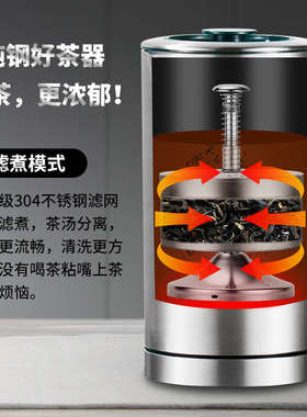 ufit煮茶器不锈钢一人用办公室小型黑茶煮茶壶旅行便携式养生壶
