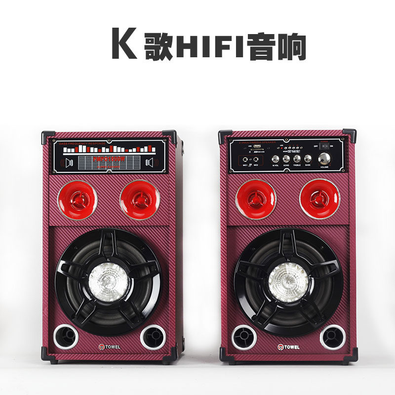 卡拉OK落地音响大功率双10寸重低音家用K歌无损音质灯光HIFI音箱