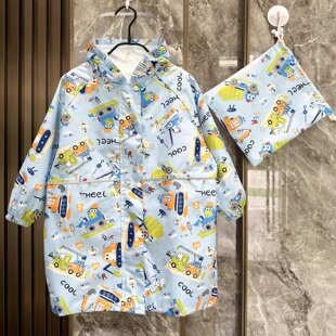 儿童雨衣男童女童幼儿园小学生上学带书包位防水长款 全身防暴雨服