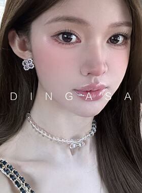 25p新款亚克力蝴蝶结choker颈链