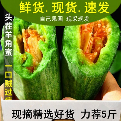 新鲜羊角蜜甜瓜产地直销包邮