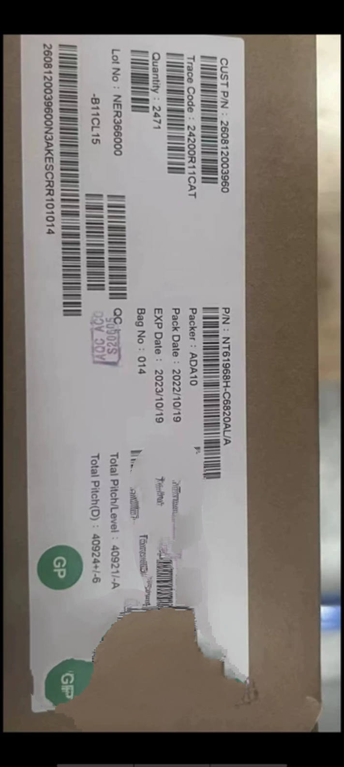 全新原型号NT61968H-C6820A可代ECE25惠科32寸液晶驱动芯片COF卷