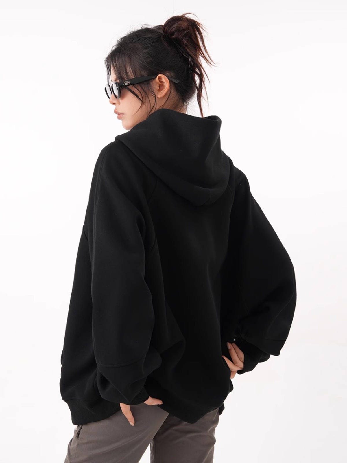 Bwka Heavyweight 500g Three-Dimensional Cut Cardigan Sweatshirt for Women and Men, Spring Trendy Brand, Loose and Versatile, Thick Casual Jacket