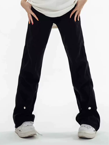 Дизайнерские черные джинсы, штаны, в американском стиле, тренд сезона, облегающий крой