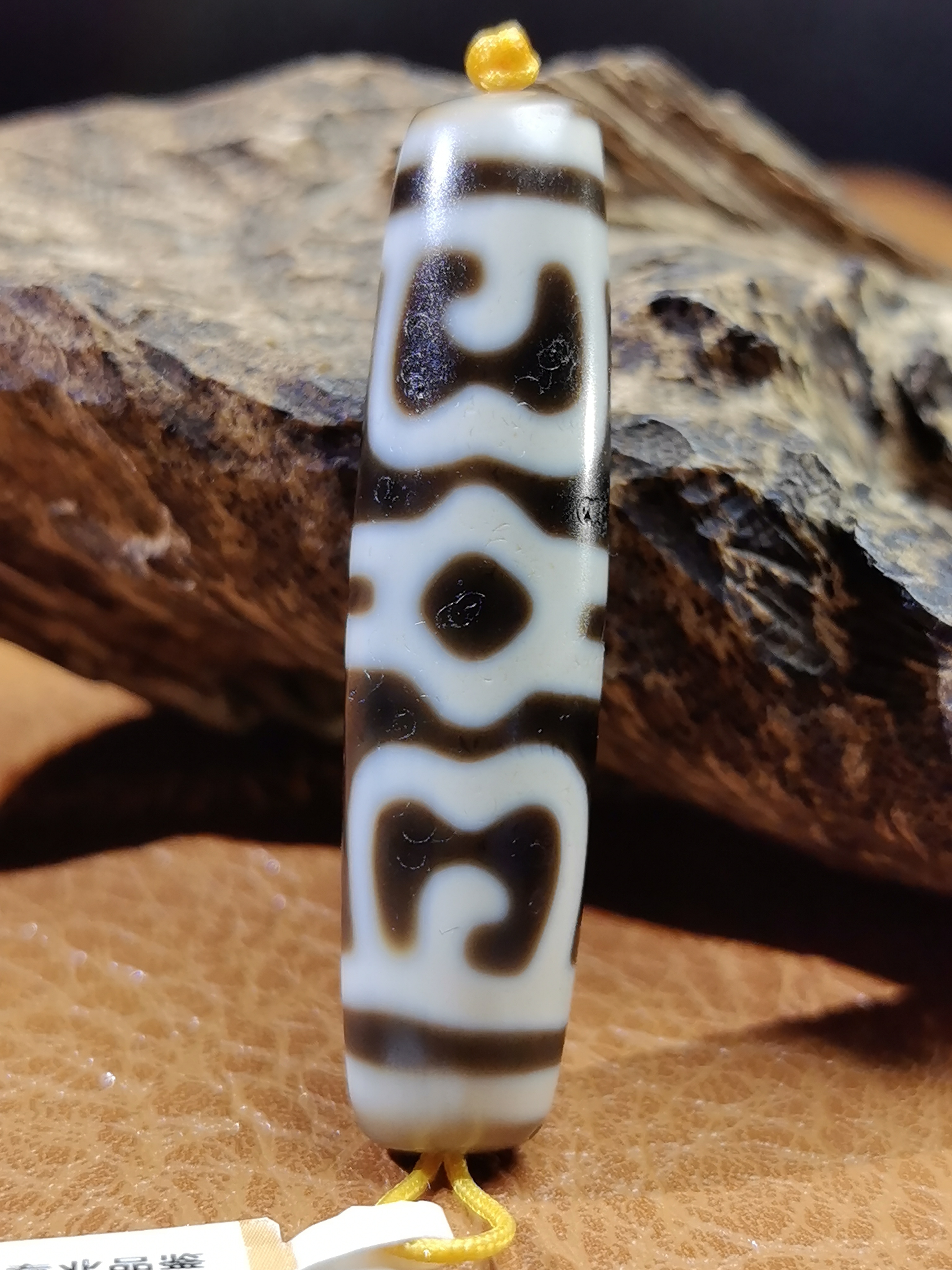 虫系列莲师法帽天珠藏传九眼石页岩玉髓玛瑙真品浑厚珠光宝气