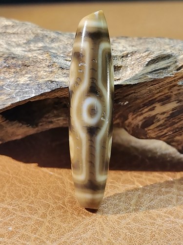 至纯牙黄宝盖凤七眼天珠藏传九眼石页岩玉髓玛瑙真品油润老气细腻