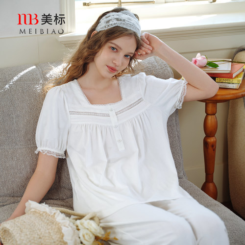 美标女纯棉公主风短袖套装
