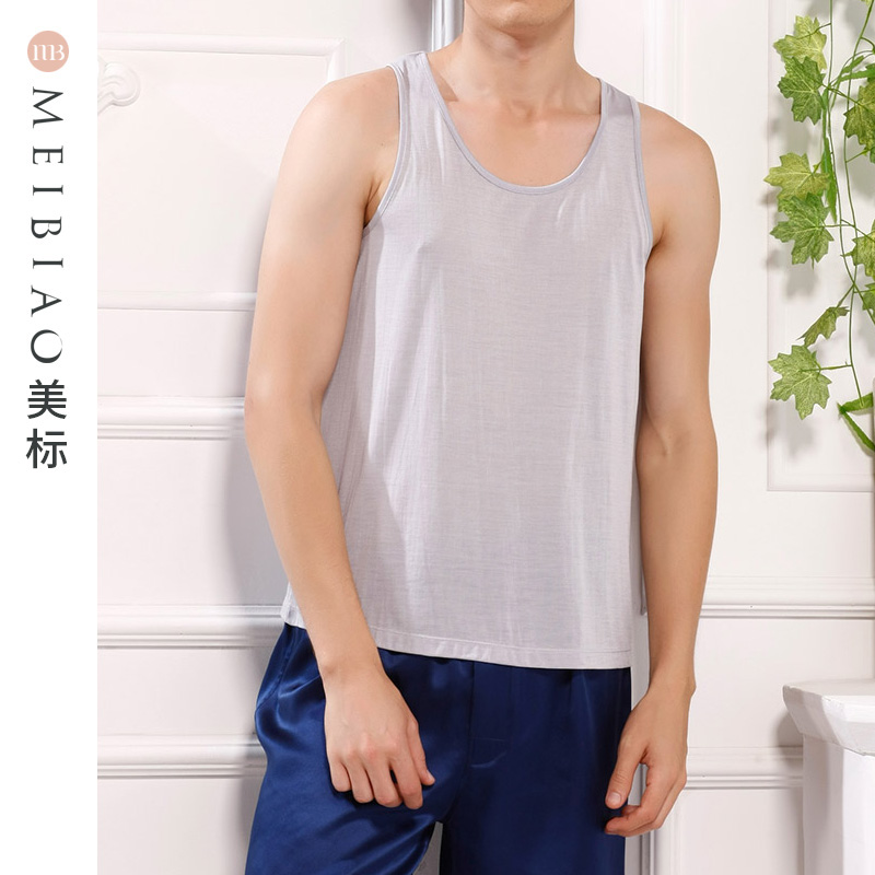 美标简约修身针织男士圆领背心