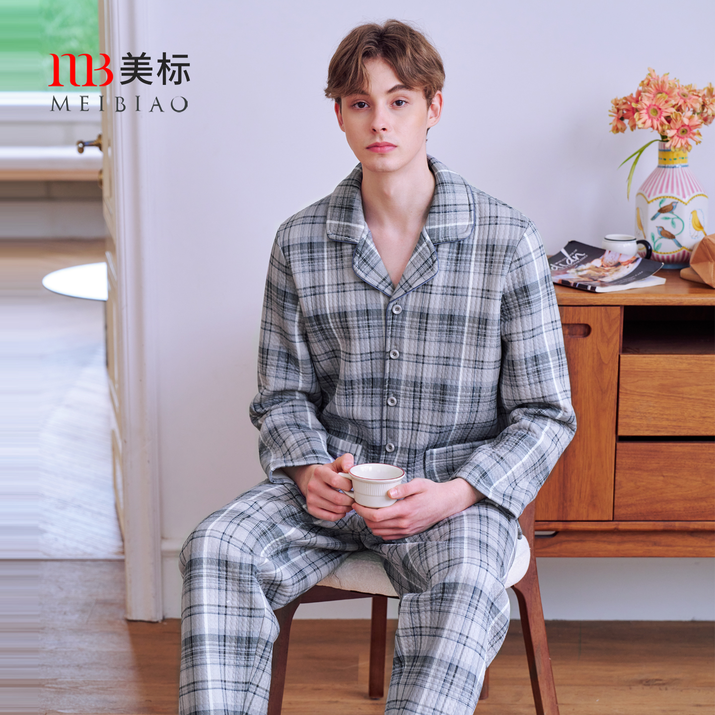 美标三层空气棉睡衣套装