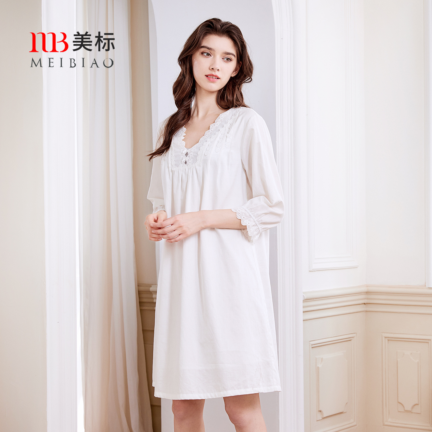 美标纯棉公主风蕾丝家居服