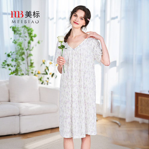 美标女士纯棉短袖睡裙