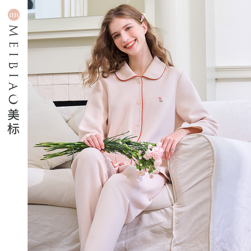 美标休闲秋冬季加厚空气棉家居服