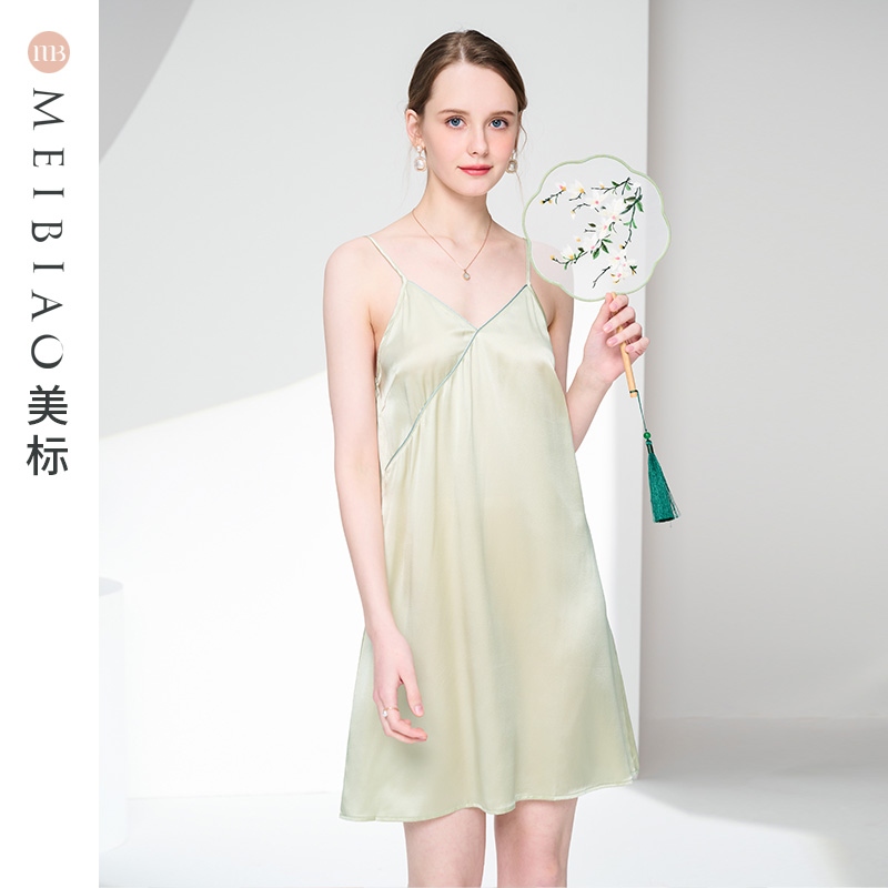 【断码清仓】美标凉感真丝吊带睡裙女夏性感睡衣中国风丝绸家居服