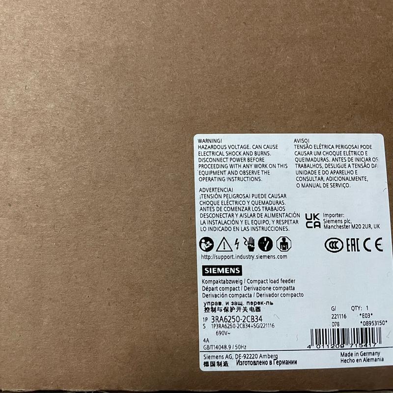 [议价]3RA6250-2CB34  SIRIUS 紧凑型负