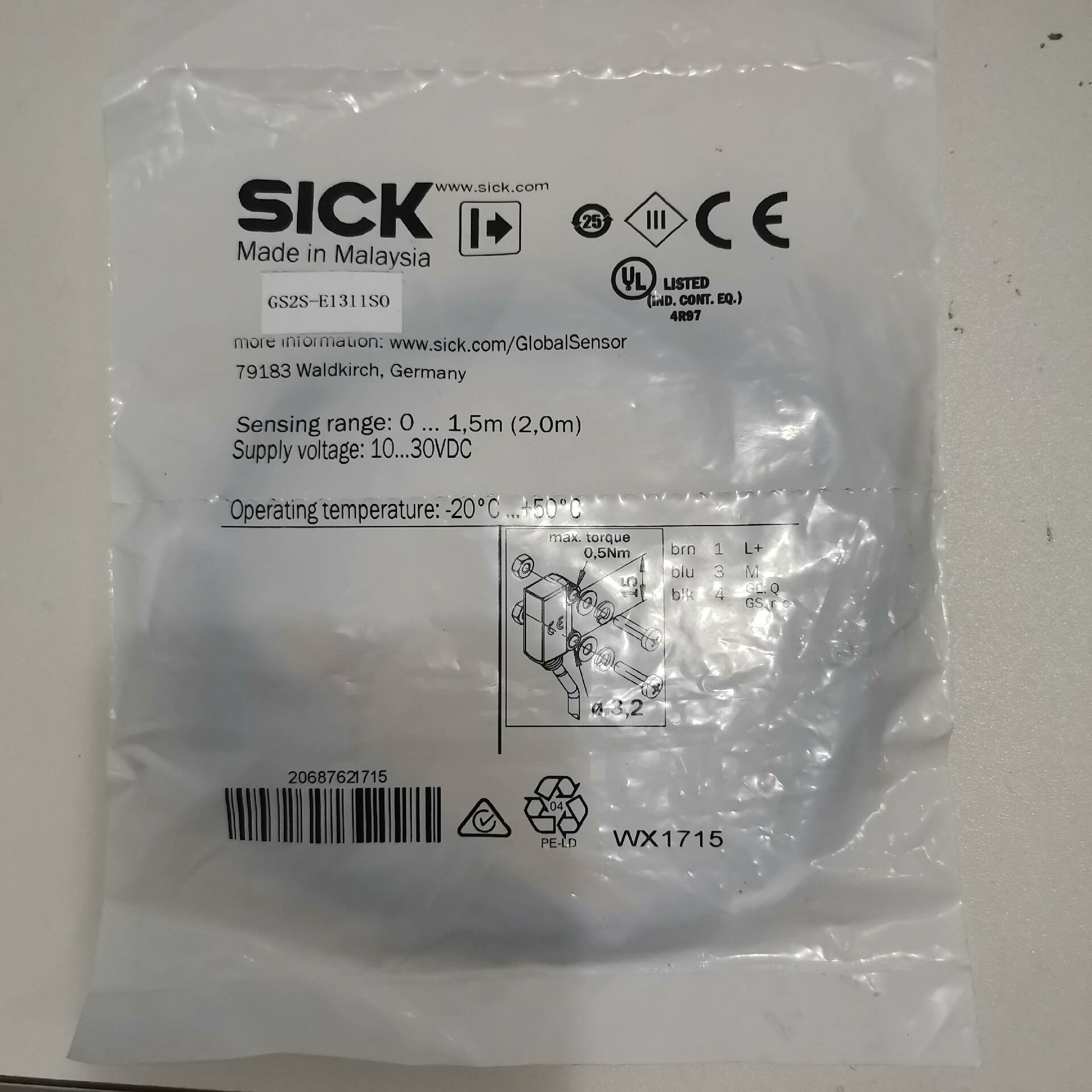 [议价]正品德国西克SICK传感器GS2S-E1311S0
