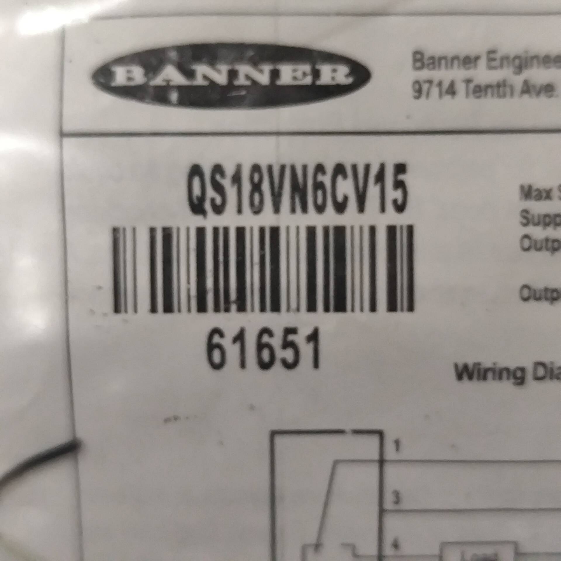 [议价]邦纳QS18VN6CV15光电传感器，全新未拆封