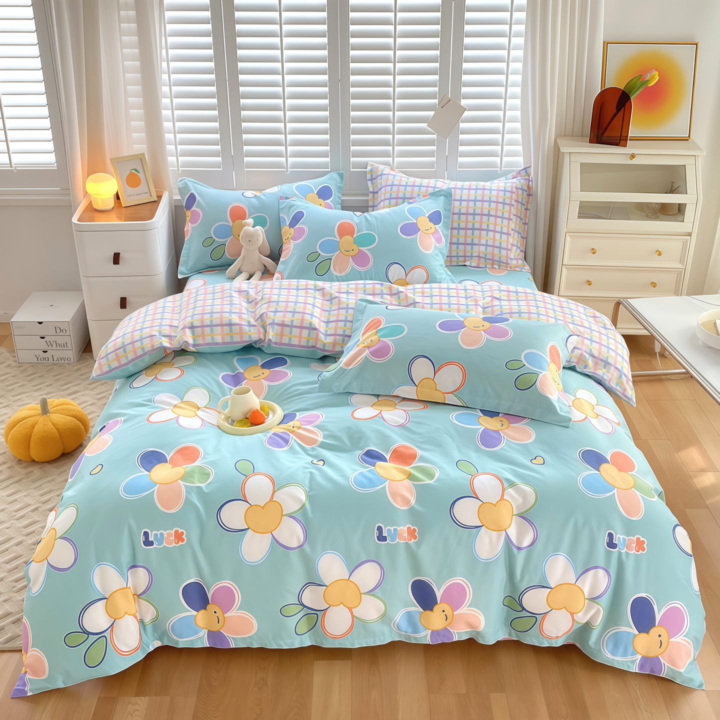 ins风小清新100纯棉床上用品宿舍