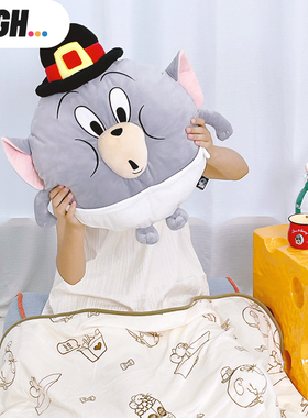 送收纳袋AFGH华纳正版猫和老鼠周边圆Tuffy抱枕毯子毛毯空调毯女