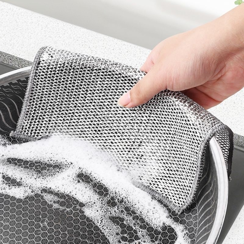 钢丝洗碗布不沾油抹布厨房专用易清洗去污双面网格清洁布刷锅神器,家庭/个人清洁工具,抹布,淘宝优惠券,粉丝福利购,淘宝优惠卷