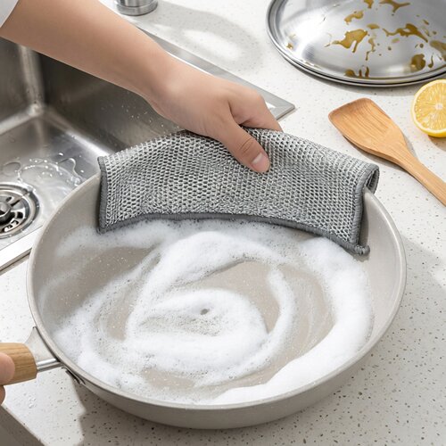 加厚双面金属丝洗碗刷锅抹布