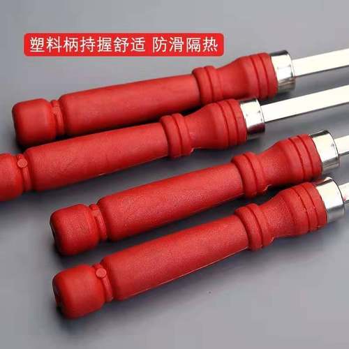 不锈钢高光塑料手柄扁签圆签羊肉串烤肉工具烤炉铁扁签配件烧烤针