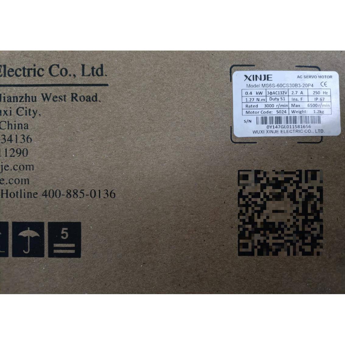 全新信捷伺服电机400w， MS6S-60CS30B3-20P4