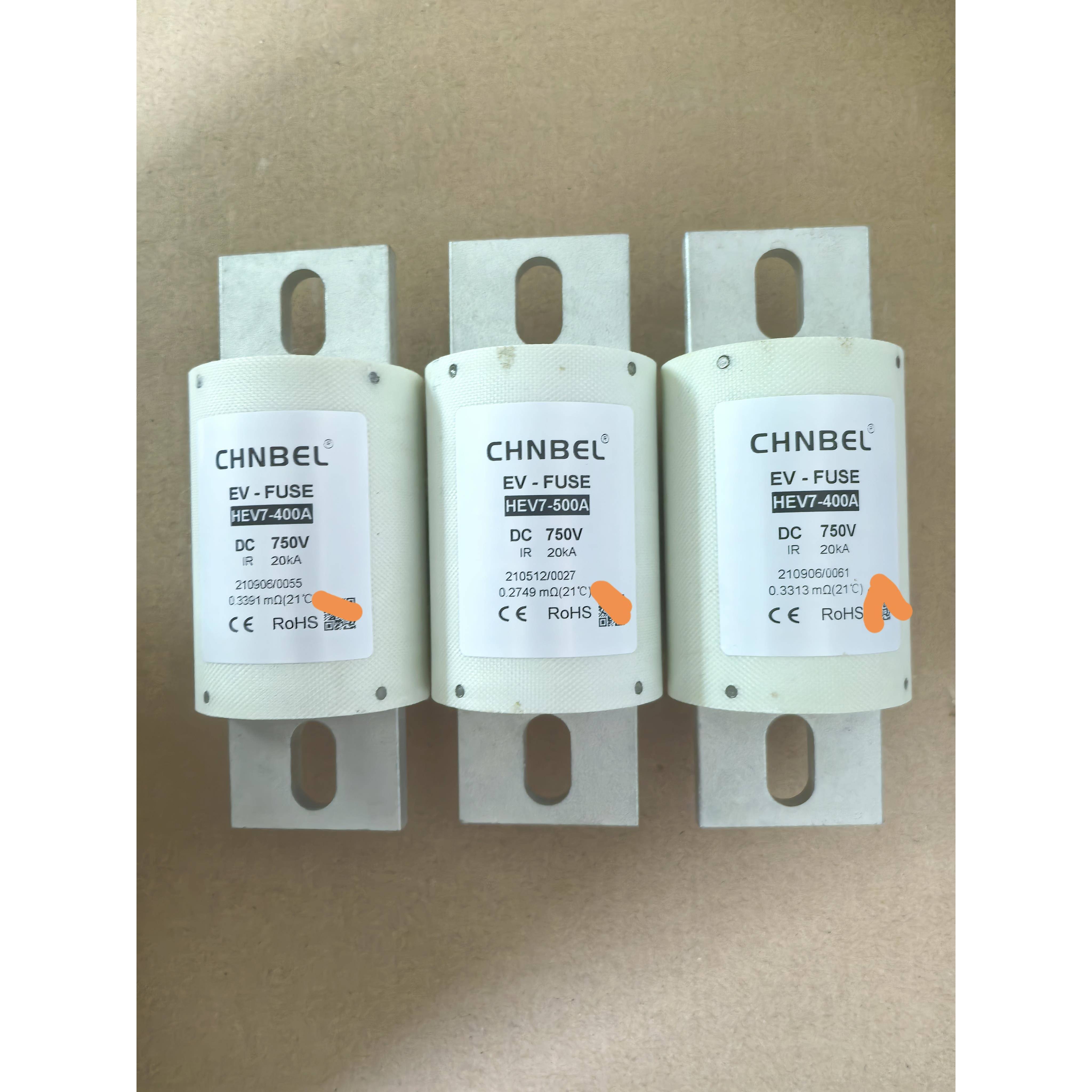 CHNBEL中贝能源HEV7-400-450-500A充电桩 750VDC新能源熔断器