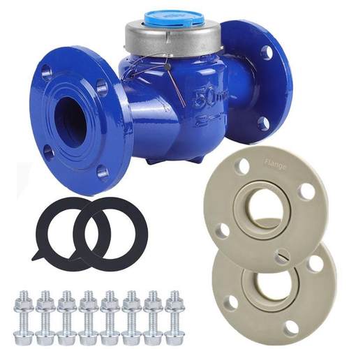 PPR63国标法兰水表PE75承插数字冷水表PVC110胶粘螺翼式法兰水表